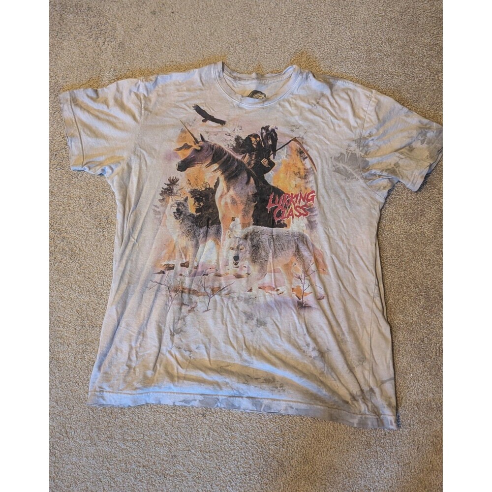 Lurking Class by Sketchy Tank T-Shirt Mens XL white reaper wolf Graphic print